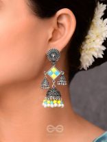 MELLOW YELLOW SKIES - EMBELLISHED OXIDISED EARRINGS