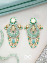Akasesa - Jewel Of The Sky - Beads, Cutdana, Polki And Kundan Finished Hand Embroidered Earrings