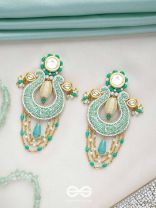 Akasesa - Jewel Of The Sky - Beads, Cutdana, Polki And Kundan Finished Hand Embroidered Earrings