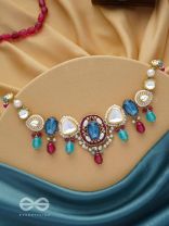 VAIYATYA - THE CELESTIAL GLOW - STONE, BEADS, POLKI AND KUNDAN FINISHED EMBROIDERED NECKPIECE