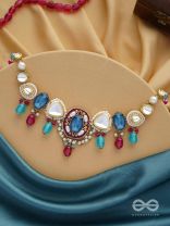 VAIYATYA - THE CELESTIAL GLOW - STONE, BEADS, POLKI AND KUNDAN FINISHED EMBROIDERED NECKPIECE