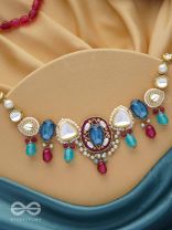 VAIYATYA - THE CELESTIAL GLOW - STONE, BEADS, POLKI AND KUNDAN FINISHED EMBROIDERED NECKPIECE