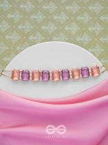 The Tropical Blush - Statement Choker Neckpiece With Anti-Tarnish Coating (Orange & Purple)