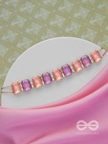 The Tropical Blush - Statement Choker Neckpiece With Anti-Tarnish Coating (Orange & Purple)