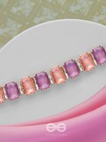 The Tropical Blush - Statement Choker Neckpiece With Anti-Tarnish Coating (Orange & Purple)