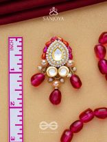 Shikhandika - Ruby Echoes - Golden Embellished Polki And Kundan Earrings