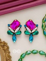 Mahamani- The Imperial Stone - Stones Hand Embroidered Earrings (Multicolour)