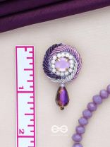 Arani - The Turning Round - Stone, Beads And Glass Drop Hand Embroidered Earrings