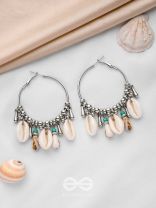 Swings Of Seashore - Statement Silver Hoop Earrings