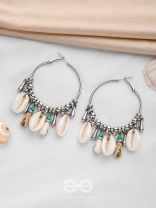 Swings Of Seashore - Statement Silver Hoop Earrings