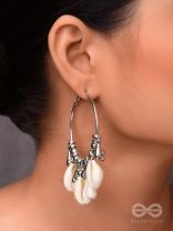 Swings Of Seashore - Statement Silver Hoop Earrings