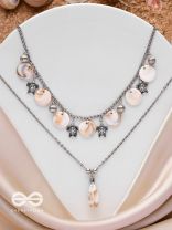 SEASIDE SECRETS - OXIDISED EMBELLISHED MULTILAYER NECKPIECE