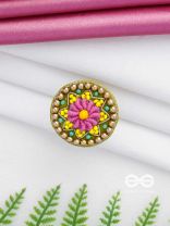 Praphulti - Blooming Blossom - Beads And Resham Hand Embroidered Ring (Adjustable)