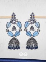 Mystical Skylight - Statement Oxidised Jhumka Earrings