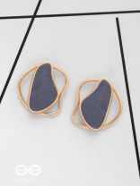 The Mystical Aura - Golden Enamelled Stud Earrings