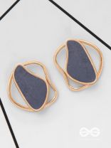 The Mystical Aura - Golden Enamelled Stud Earrings
