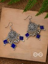RUSTIC MIDNIGHT CHARMS - OXIDISED JHUMKA EARRINGS