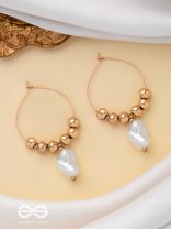 BEADED SUNBURST - GOLDEN HOOP EARRINGS