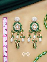 Agrevana - Forest Fables - Golden Embellished Polki And Kundan Finished Hand Embroidered Earrings