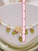 Anupta - Meadow Melody - Golden Embellished Polki And Kundan Finished Hand Embroidered Neckpiece
