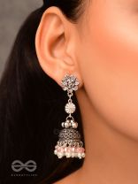 Petals In Bloom - Oxidised Jhumka Earrings