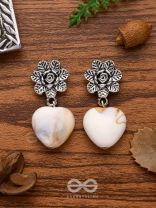 THE HEART'S DESIRE - OXIDISED EMBELLISHED EARRIBGS