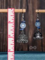 ANTIQUE AQUA ALLURE - OXIDISED DROP JHUMKA EARRINGS