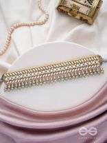 Ambaraukas- Walk On The Skyline- Beads, Polki And Kundan Finished Hand Embroidered Choker Neckpiece 