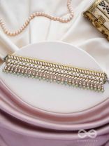 Ambaraukas- Walk On The Skyline- Beads, Polki And Kundan Finished Hand Embroidered Choker Neckpiece 