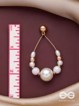 RADIANT PEARL TEARDROPS - GOLDEN EMBELLISHED EARRINGS