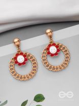 PLAYFUL POSY DELIGHTS - GOLDEN EMBELLISHED EARRINGS