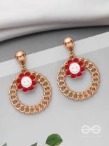 PLAYFUL POSY DELIGHTS - GOLDEN EMBELLISHED EARRINGS