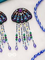 Mrdika - The Vibrant Fish - Stone, Beads And Sequins Hand Embroidered Earrings