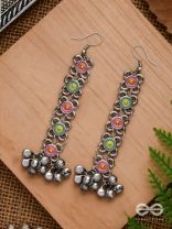 Mystic Treasures - Enamelled Oxidised Earrings
