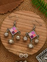 Razzle-Dazzle Drops - Enamelled Oxidised Earrings