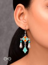 Sunburst Symphony - Enamelled Oxidised Earrings