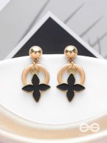 The Strike Stars - Golden And Black Earrings