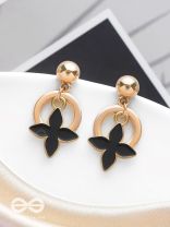 The Strike Stars - Golden And Black Earrings