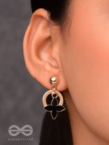 The Strike Stars - Golden And Black Earrings