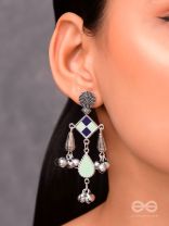 Minty Melodies - Enamelled Oxidised Earrings