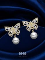 FLY HIGH BUTTERFLY - GOLDEN EMBELLISHED EARRINGS