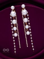 THE DEWDROPPED ELEGANCE - GOLDEN PEARL EAR JACKETS