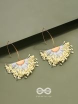 FREE SPIRIT SYMPHONY - GOLDEN EMBELLISHED EARRINGS (WHITE)
