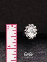 SHIMMER AND SHINE - SILVER EMBELLISHED STUD EARRINGS