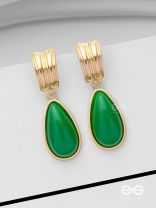 THE LIME LIGHT - GOLDEN AND GREEN DROP EARRINGS