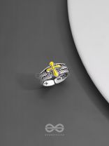 CELESTIAL CROSS - STATEMENT RING (ADJUSTABLE)