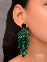 THE TROPICAL LEAFLETS - GREEN ACRYLIC EARRINGS