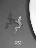 STUDDED SLYTHERIN - STATEMENT SILVER RING (ADJUSTABLE)