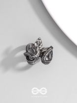 NIGHTSHADE BASILISK - STATEMENT SILVER RING (ADJUSTABLE)