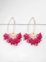 FREE SPIRIT SYMPHONY - GOLDEN EMBELLISHED EARRINGS (RED)
